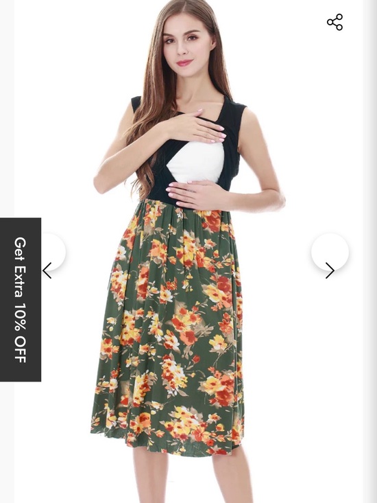 Smallshow Dresses & Skirts - NWT Women’s SMALLSHOW Sleeveless Green Floral Maternity Nursing Dress Size XL